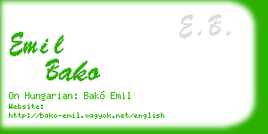 emil bako business card